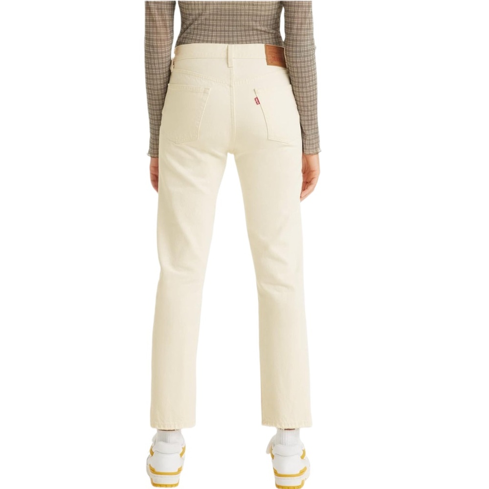 NWT Levi’s Cream Colored Original Cropped Straight Leg Jeans - Sz 26 - Picture 3 of 9